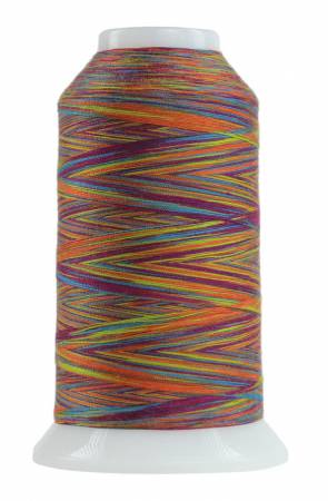 Spool of colorful thread on a white background