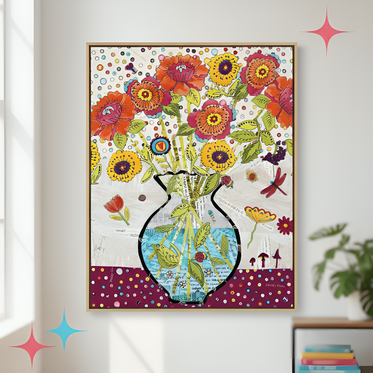 Laura Heine Collage Bouquet Class