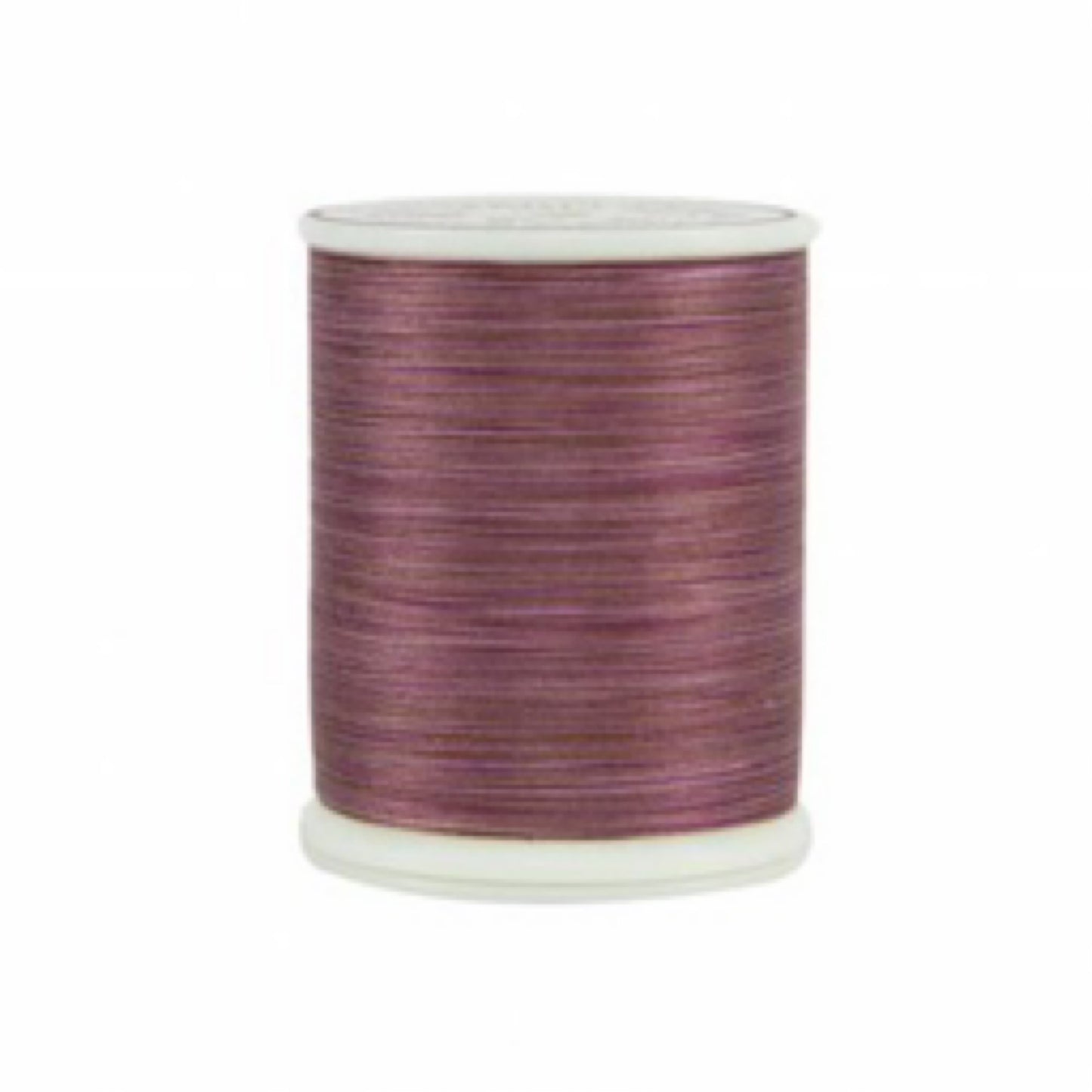 Spool of purple thread on a white background