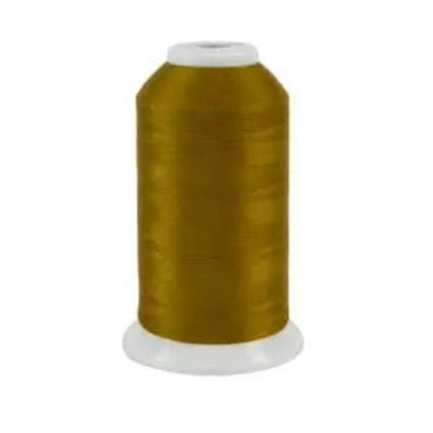 Spool of green thread on a white background