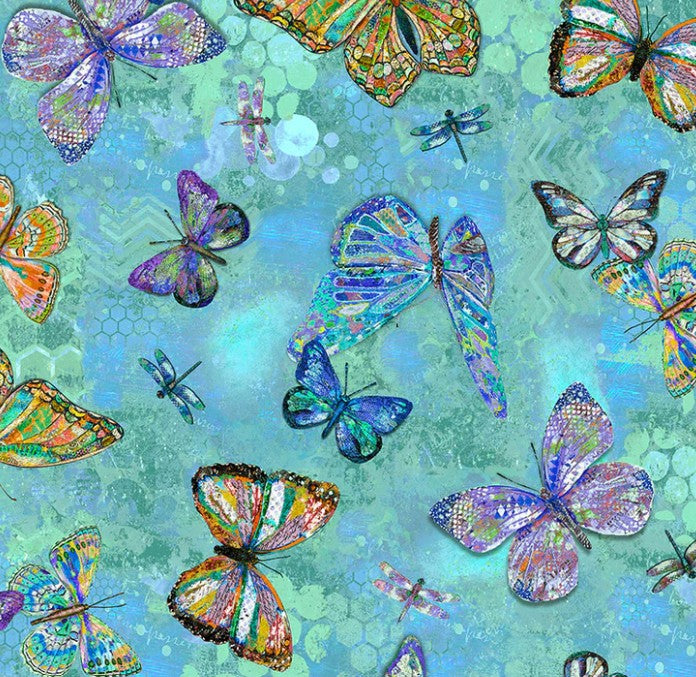 Windham Shine On 54841D-3 Turquoise quilting fabric