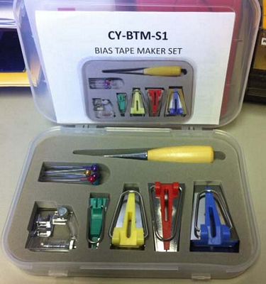 Bias tape maker set with multiple sizes for quilting