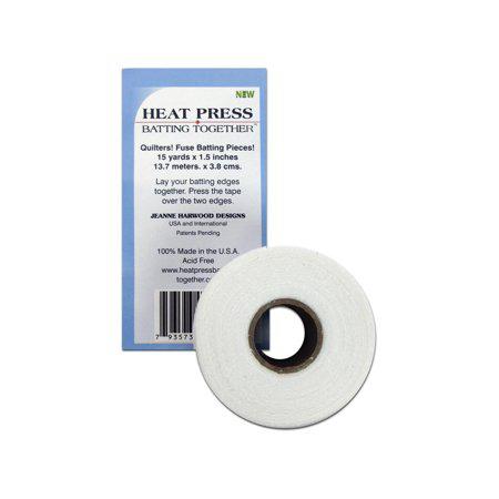 Roll of white batting with a label on a white background