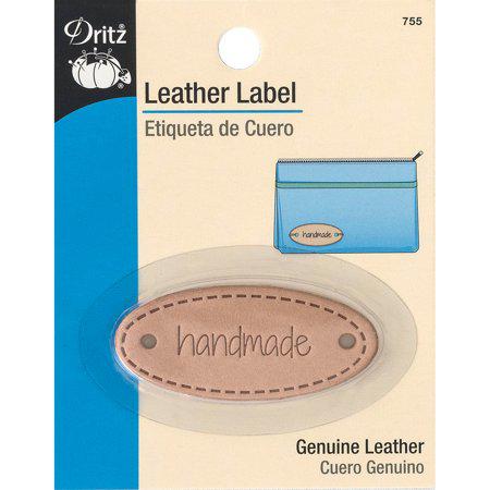 Dritz oval leather label handmade sew on tag