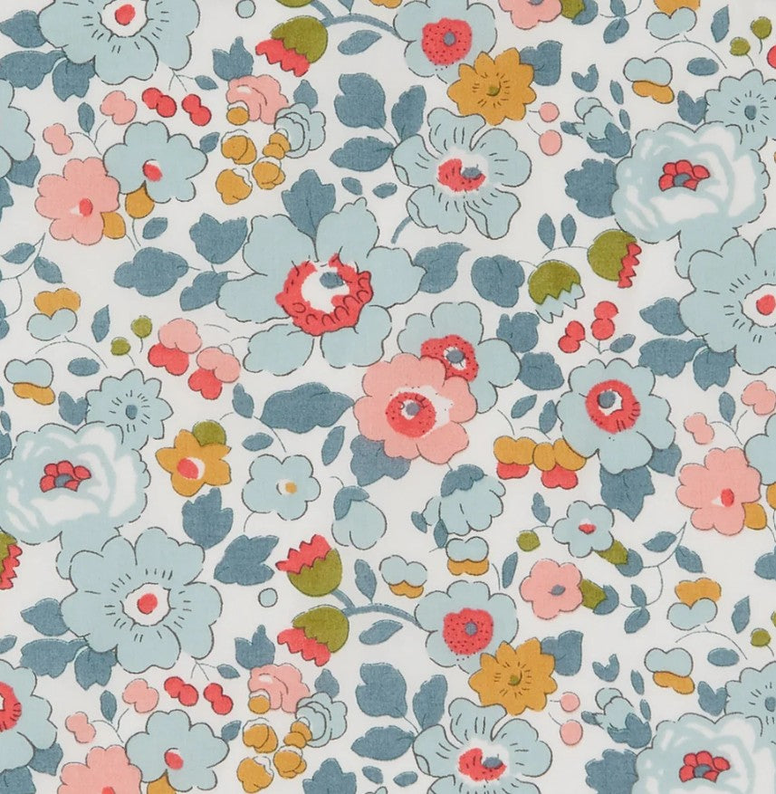 Floral pattern with colorful flowers on a white background