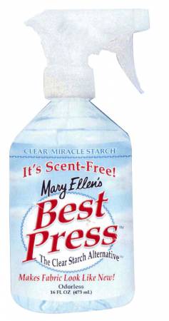 Mary Ellen Clear Sizing Alternative Starch 16.9 oz scent free bottle
