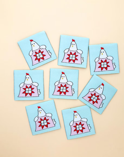 Minki Kim Quilty Hen Woven Labels by Riley Blake Designs quilt labels