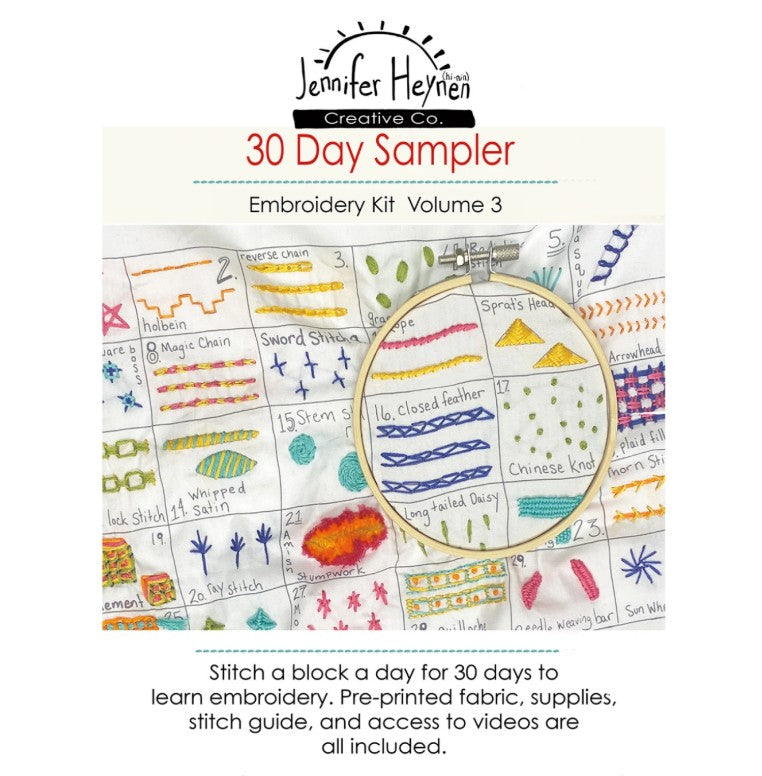 30 Day Sampler Embroidery Class Volume 3 hand embroidery book