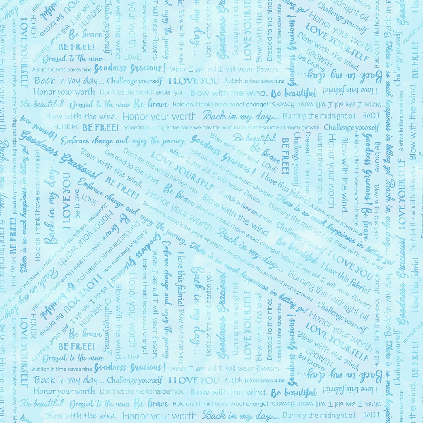Pale Blue Collaged Phrases Goodness Gracious