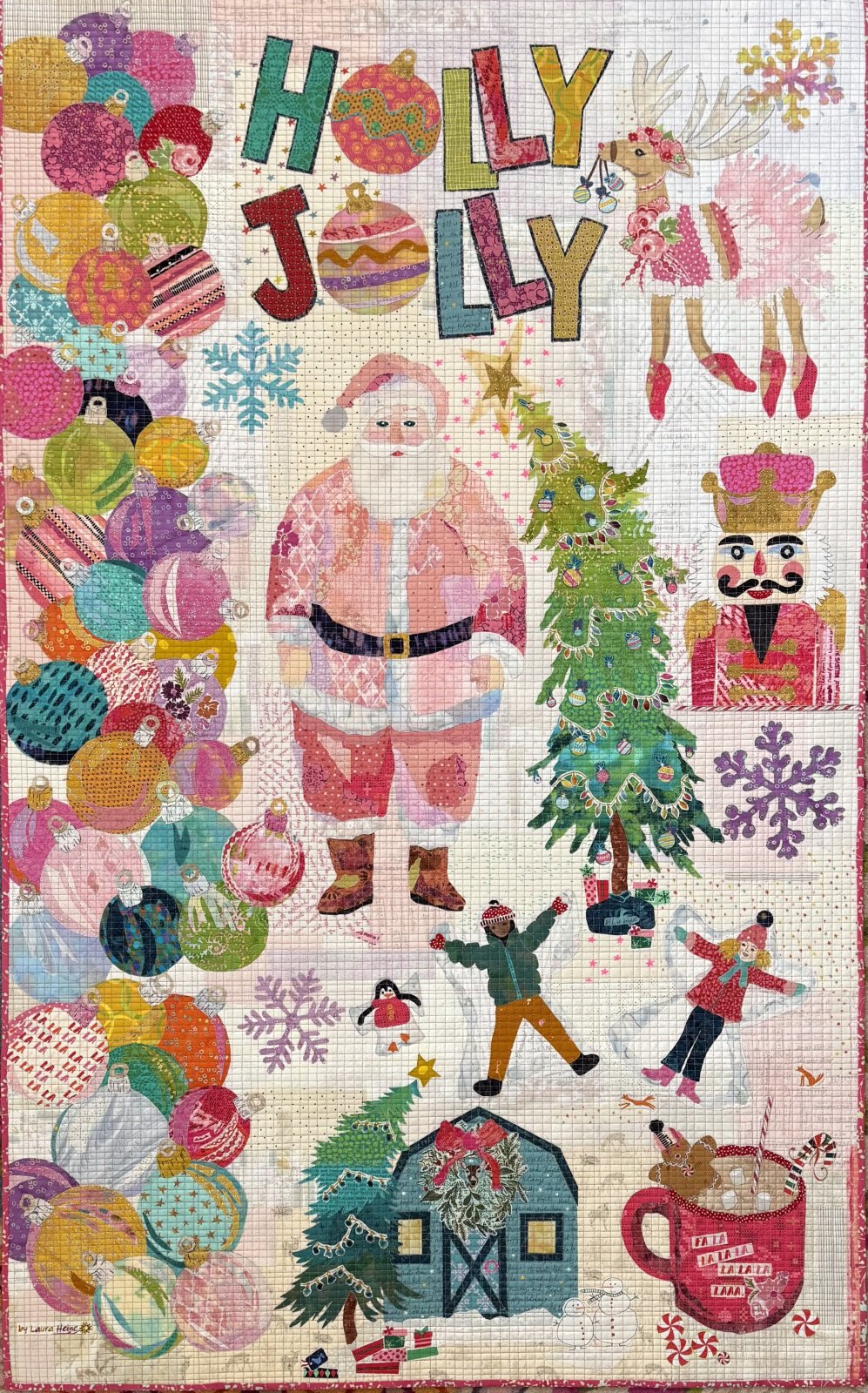 Holly Jolly collage pattern by Laura Heine Fiberworks