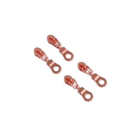 Four #3 Donut Zipper Pulls - Rose Gold