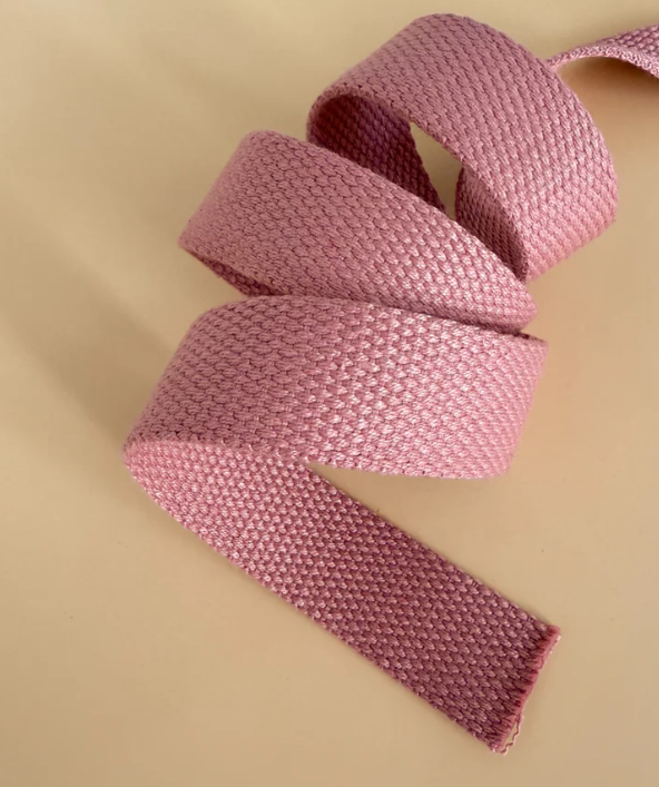 Minki Kim - 1'' Wide Cotton Webbing - Dusty Rose - Sold by the Yard