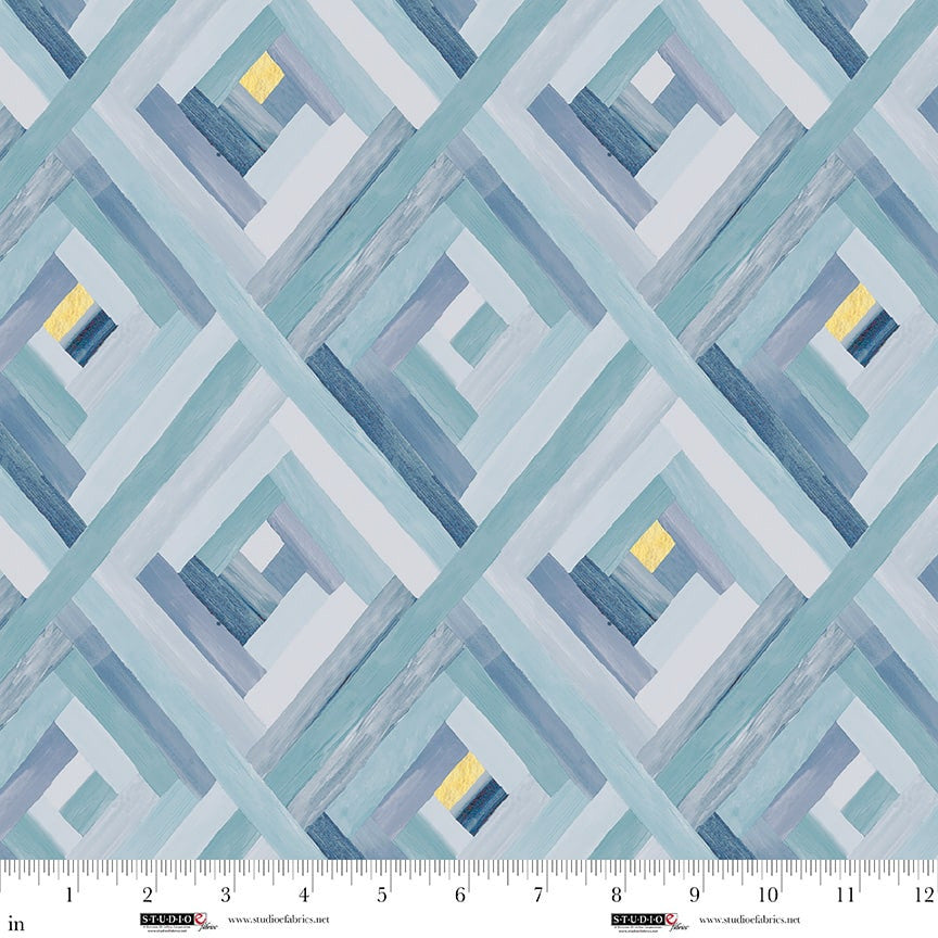 Behind Blue Eyes Ice 8656-17 quilting cotton white Studio E