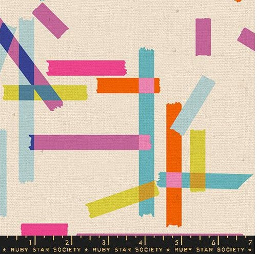 Moda Washi Plus Canvas Natural RS1106-11L Ruby Star canvas fabric