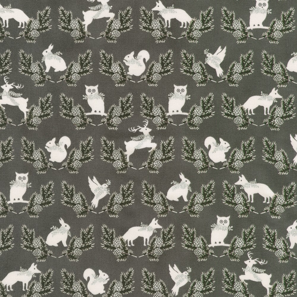 Robert Kaufman - Holiday Flourish - Forest Glen - SRKM-23706-184 CHARCOAL