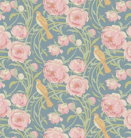 Tilda Songbird Cora Blue 100655 quilting cotton