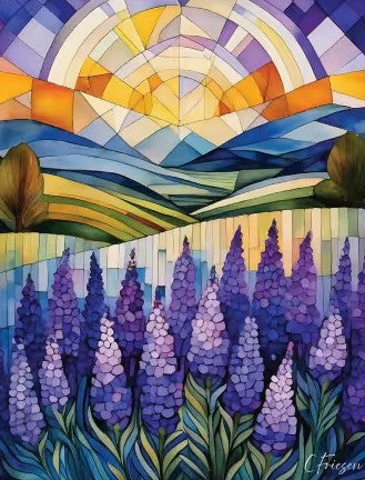 Quiltberry Farm Lavender Fields IV French Blooms greeting card