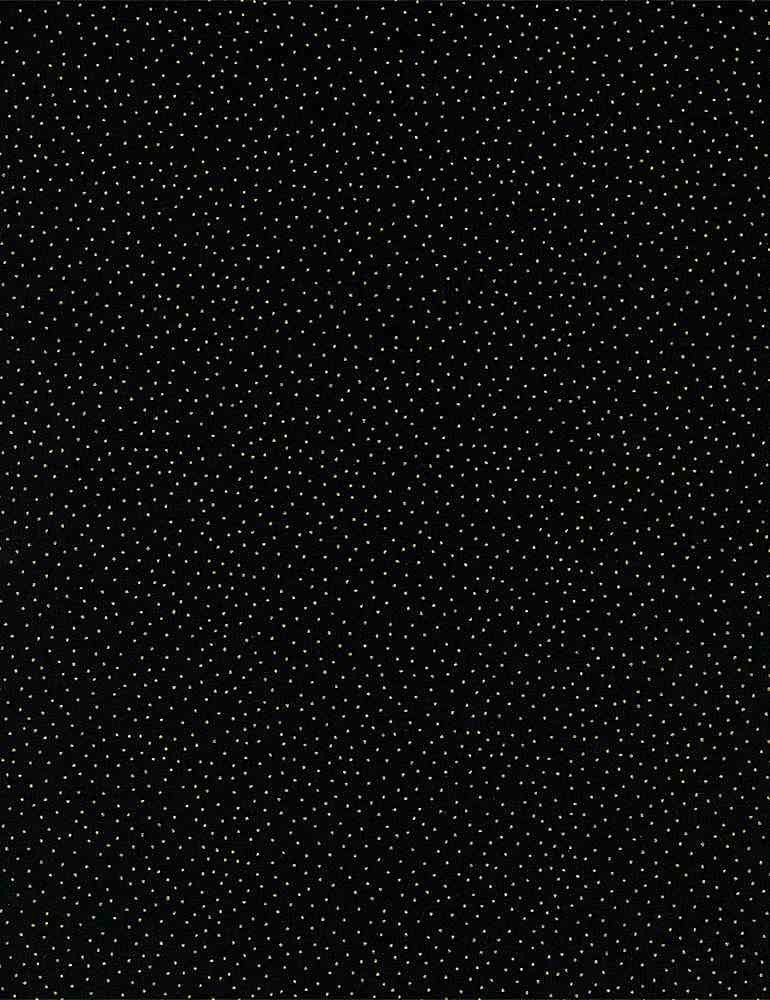 Timeless Treasures - Metallic Pin Dots - Black