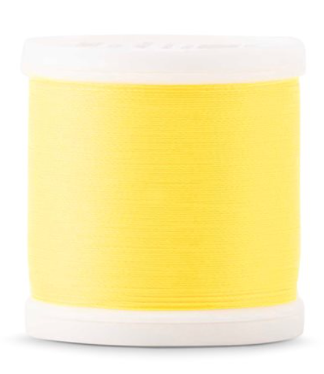 Spool of Madeira Polyneon 40wt machine embroidery thread in Neon Sun, color 1883