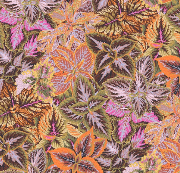 Kaffe Fassett Bold Leaves Brown quilting fabric