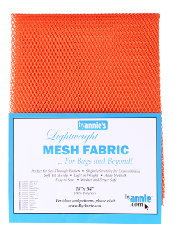 ByAnnie lightweight mesh in pumpkin half-yard package for bag making