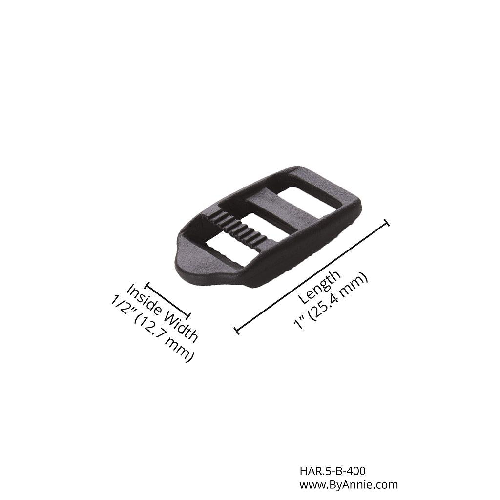 1/2" Strap Adjuster - Black Plastic
