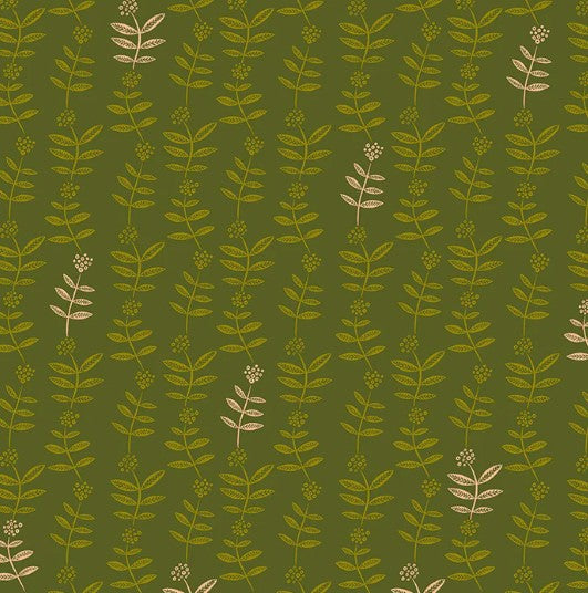 Windham Lush Life Flower Chain Olive 54718-7 quilting cotton