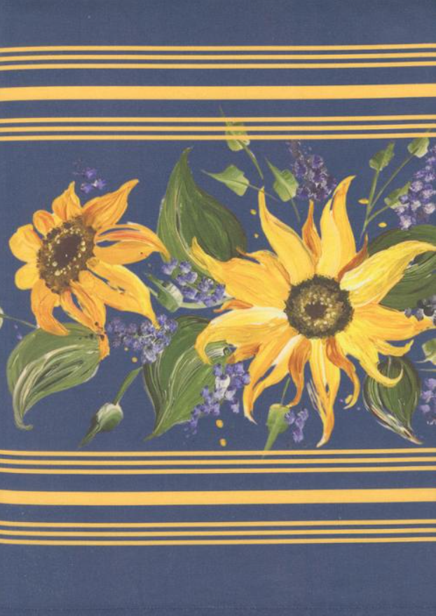 Moda - Toweling - Pieces to Treasure - Nautical Blue Sunflower 18"