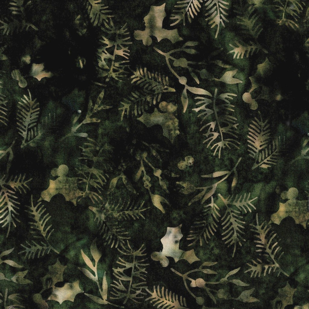 Lumin Fabrics - Retro Holidays - Carol Moellers - Retro Holly Green Jungle