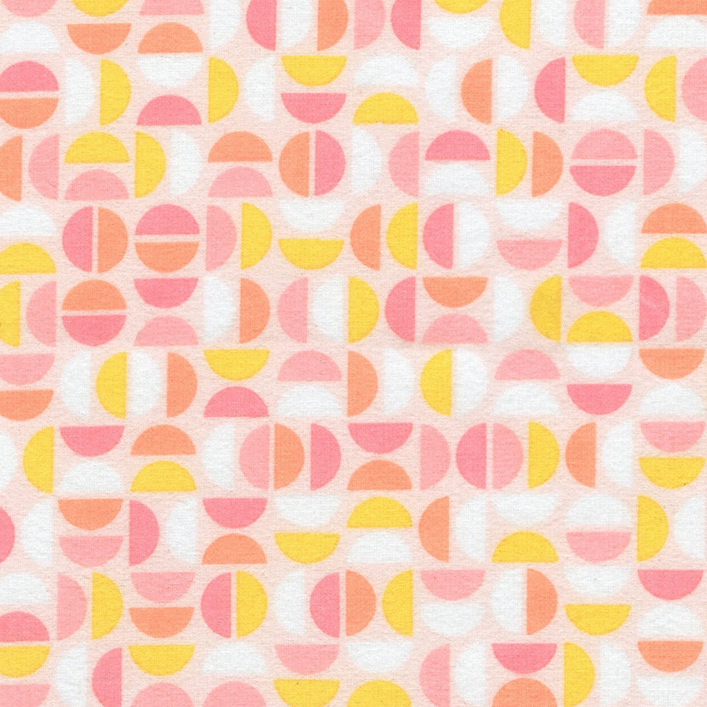 Cozy Cotton Flannel, Half Circles, Peach