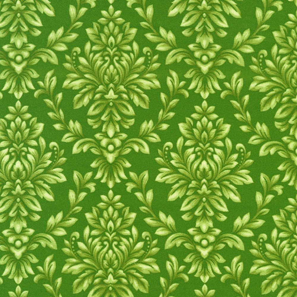 Robert Kaufman Bouquet of Roses Flannel Basil green floral flannel fabric