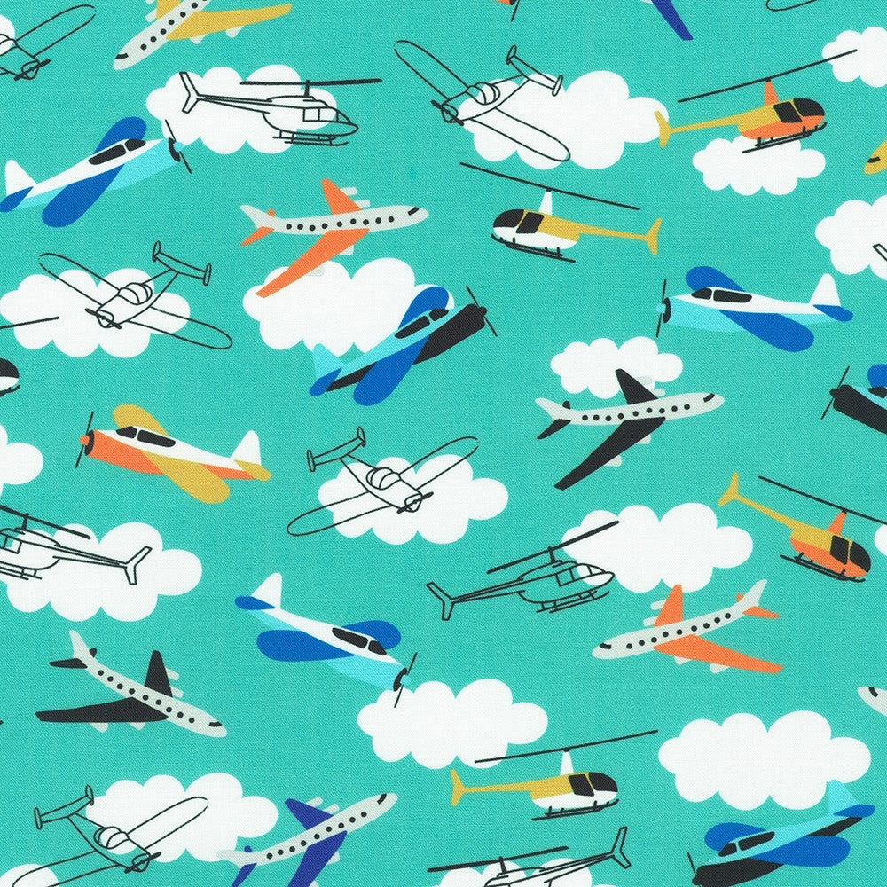 Robert Kaufman Full Speed Ahead Seascape quilting cotton