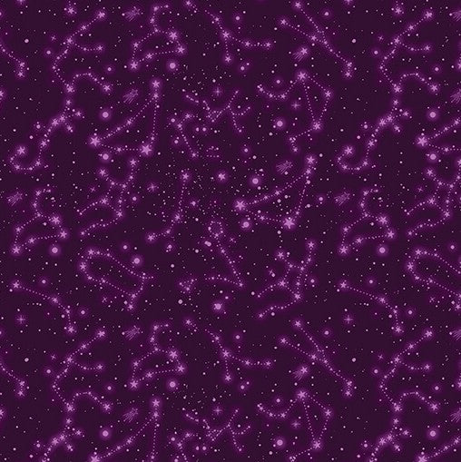 Benartex Celestial Skies Its In The Stars Plum cotton
