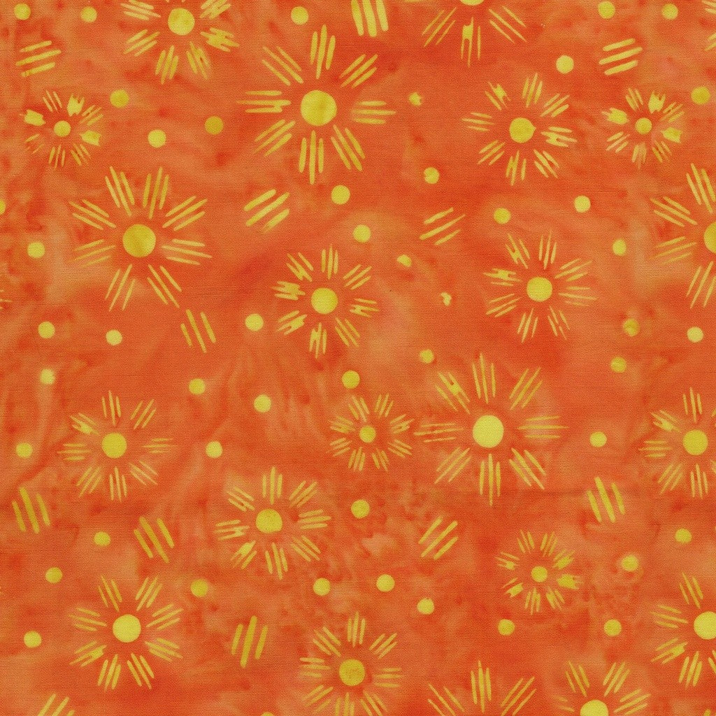 Lumin Fabrics - Kate Colleran - Spring Fling - Flower Dot Dash - Orange Tiger