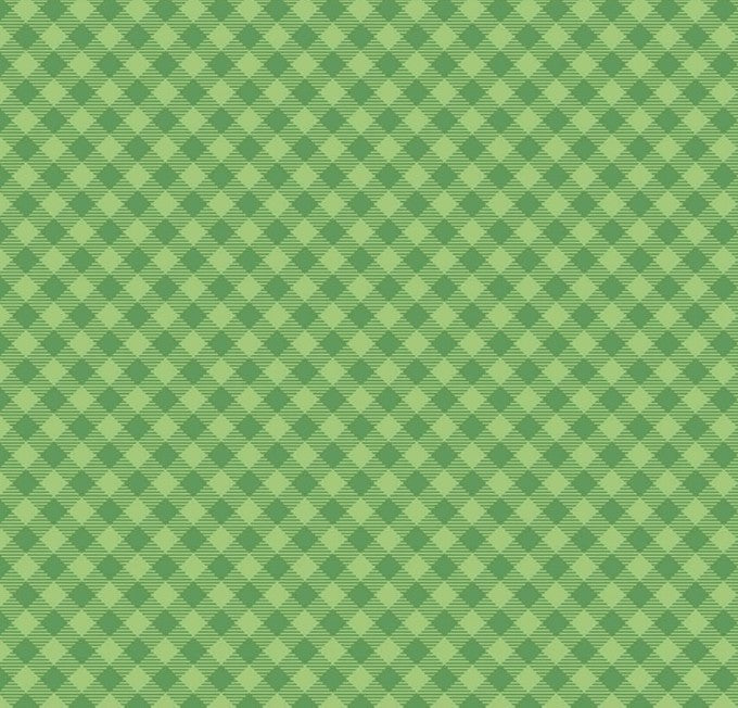 Riley Blake Cozy Christmas Gingham Green cotton quilting fabric
