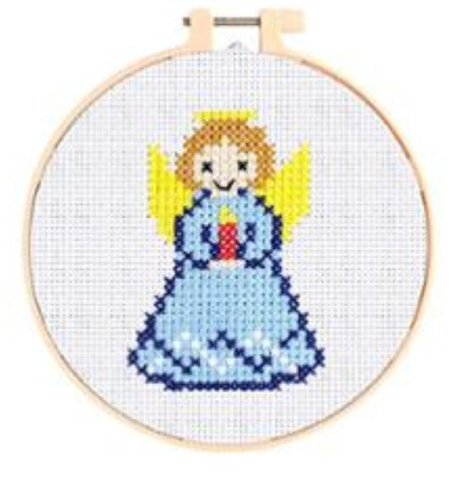Holiday Cross Stitch Kit 6in Angel holiday embroidery