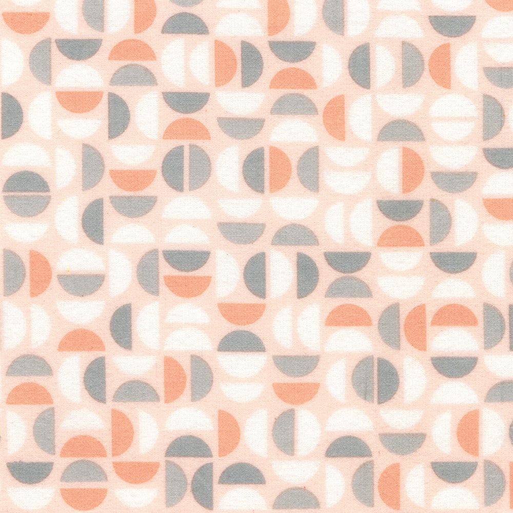 Cozy Cotton Flannel, Half Circle, Pearl Pink