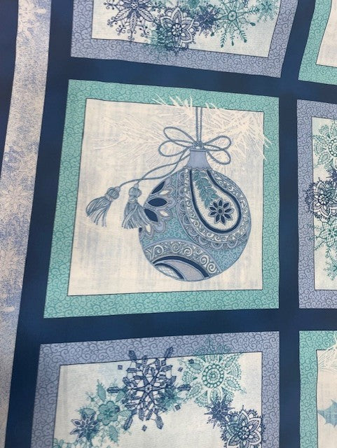 Quilting Treasures Winter Frost icy blue silver winter print quilting fabric