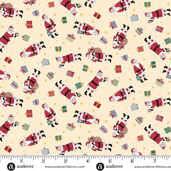 Andover - Makower UK - Country Christmas - Santa Cream 231-Q