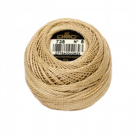DMC Pearl Cotton Ball Size 8 87yd Very Light Tan embroidery thread