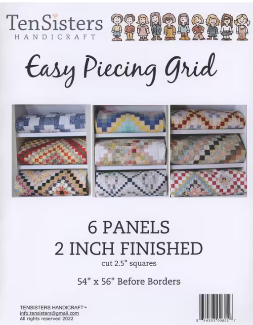 Ten Sisters EasyPiecing grid panels 6-pack 2-inch finished squares