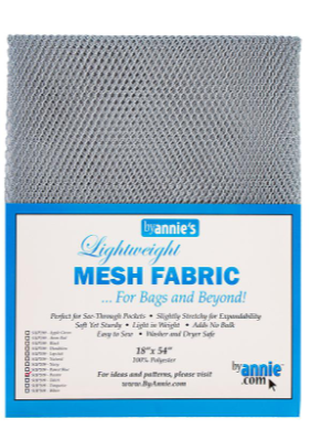 ByAnnie lightweight mesh in pewter half-yard package for bag making