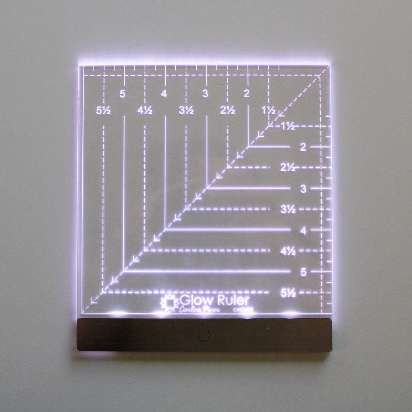Carolina Moore Glow Ruler 6 inch square left handed quilting ruler