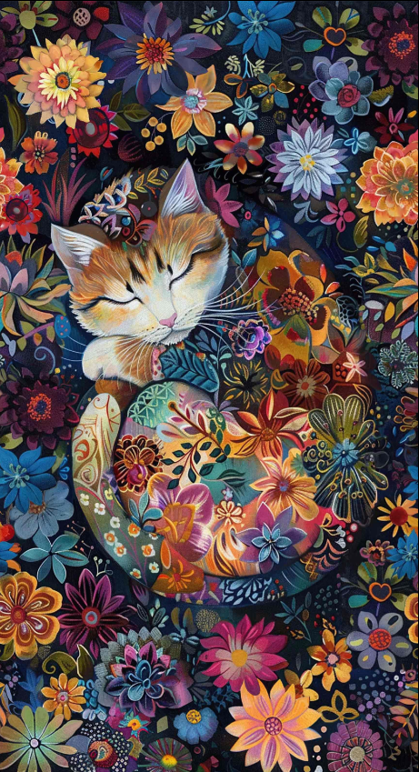 Timeless Treasures Calico Cat Panel pre-printed quilting cotton fabric