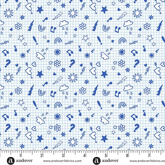 Andover - Back to School - Notebook Doodles Royal - A-10245-B