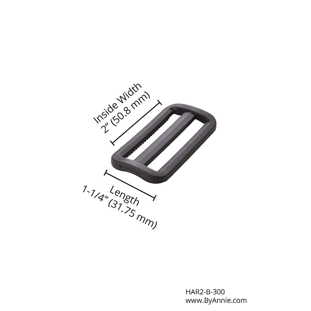 2 inch Slider Black Plastic bag hardware notion