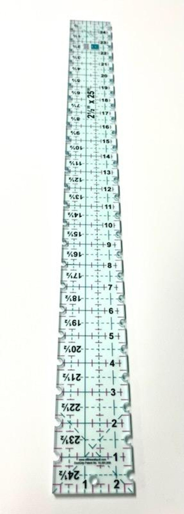 2.5 x 25 inch Notched Acrylic Grip Ruler with Grid Lines quilting notion