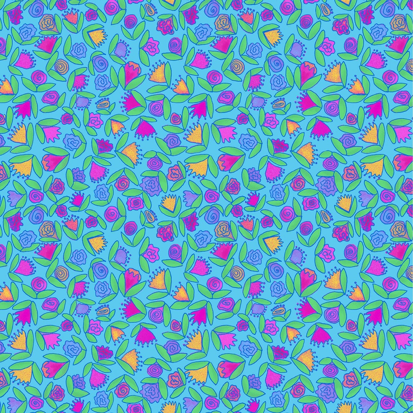 Blue - Little Ditsy Flowers - Goodness Gracious