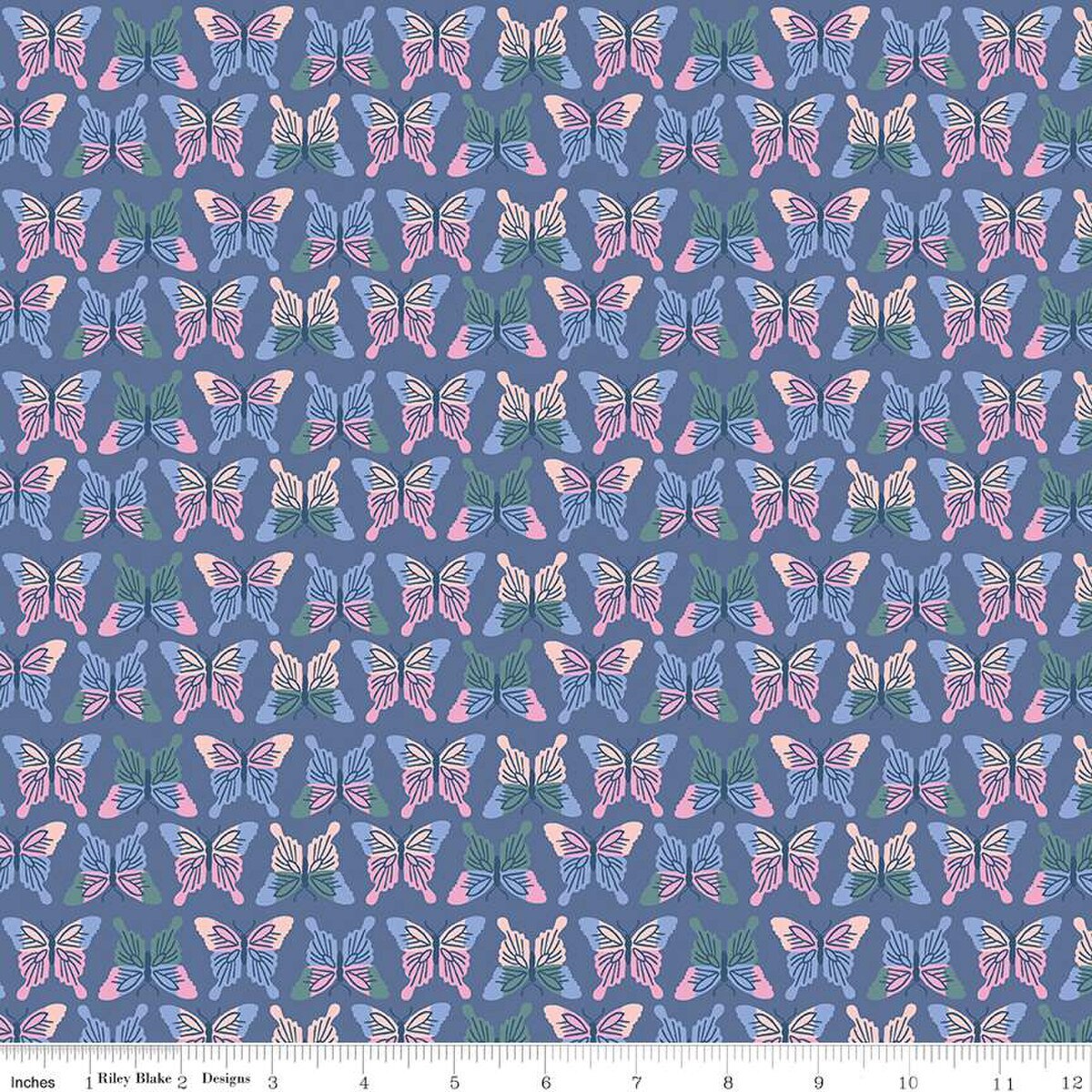 Riley Blake Chloe Butterflies Blueberries purple quilting fabric
