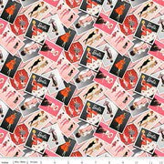 Riley Blake Barbie Vintage Photos Pink novelty quilting cotton